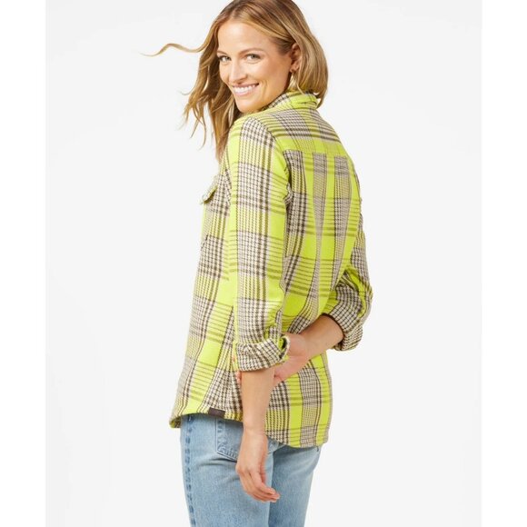 NWT OUTERKNOWN Blanket Shirt M/L Electric Lime Jones Organic Cotton Shacket M L - Picture 2 of 5